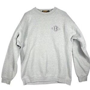 Eddie Bauer Sweatshirt Mens L Gray Vintage Made in USA EB Logo Crewneck